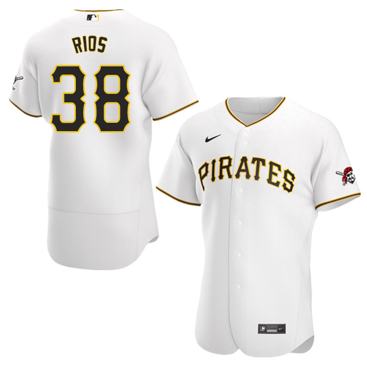 Nike Men #38 Yacksel Rios Pittsburgh Pirates Baseball Jerseys Sale-White